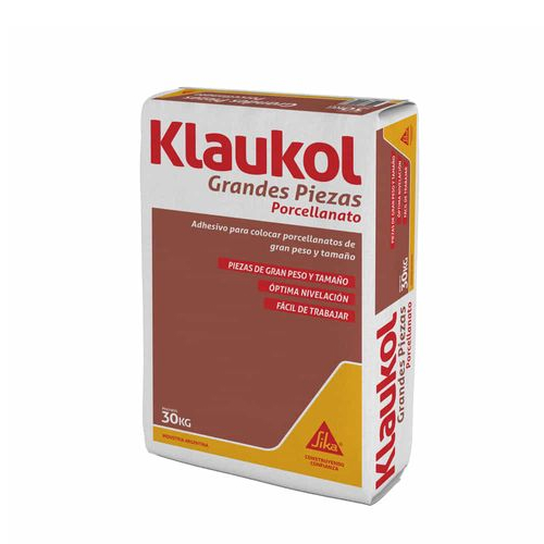 Pegamento Impermeable Porcellanato Grandes Piezas Klaukol 30Kg.
