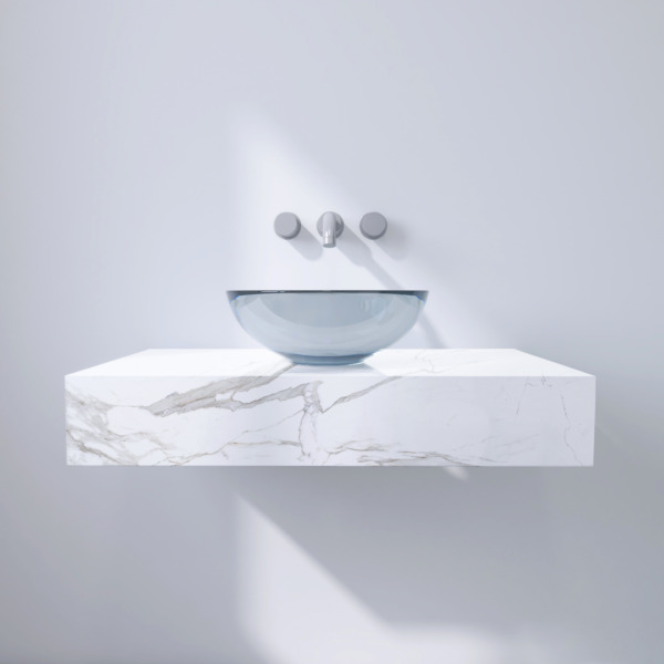 Stampato Mesada Flotante 90X16 Text Marmol Gris